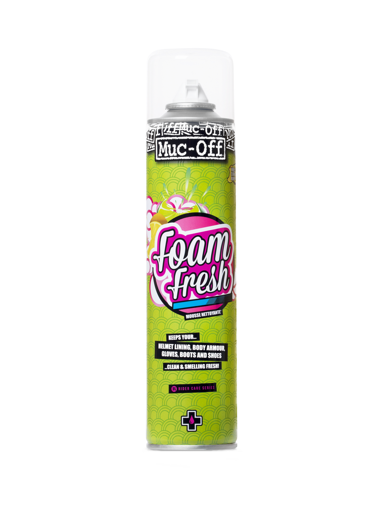 Muc-Off 199 – Pianka odświeżająca do kasku, butów i rękawic motocyklowych – 400ml – Foam Fresh