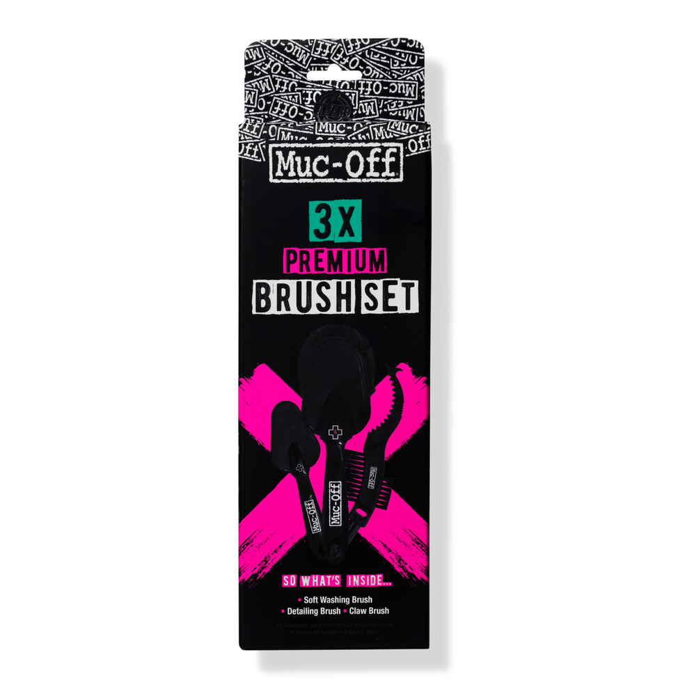 Muc-Off 220 – Zestaw 3 wysokiej jakości szczotek do mycia motocykla