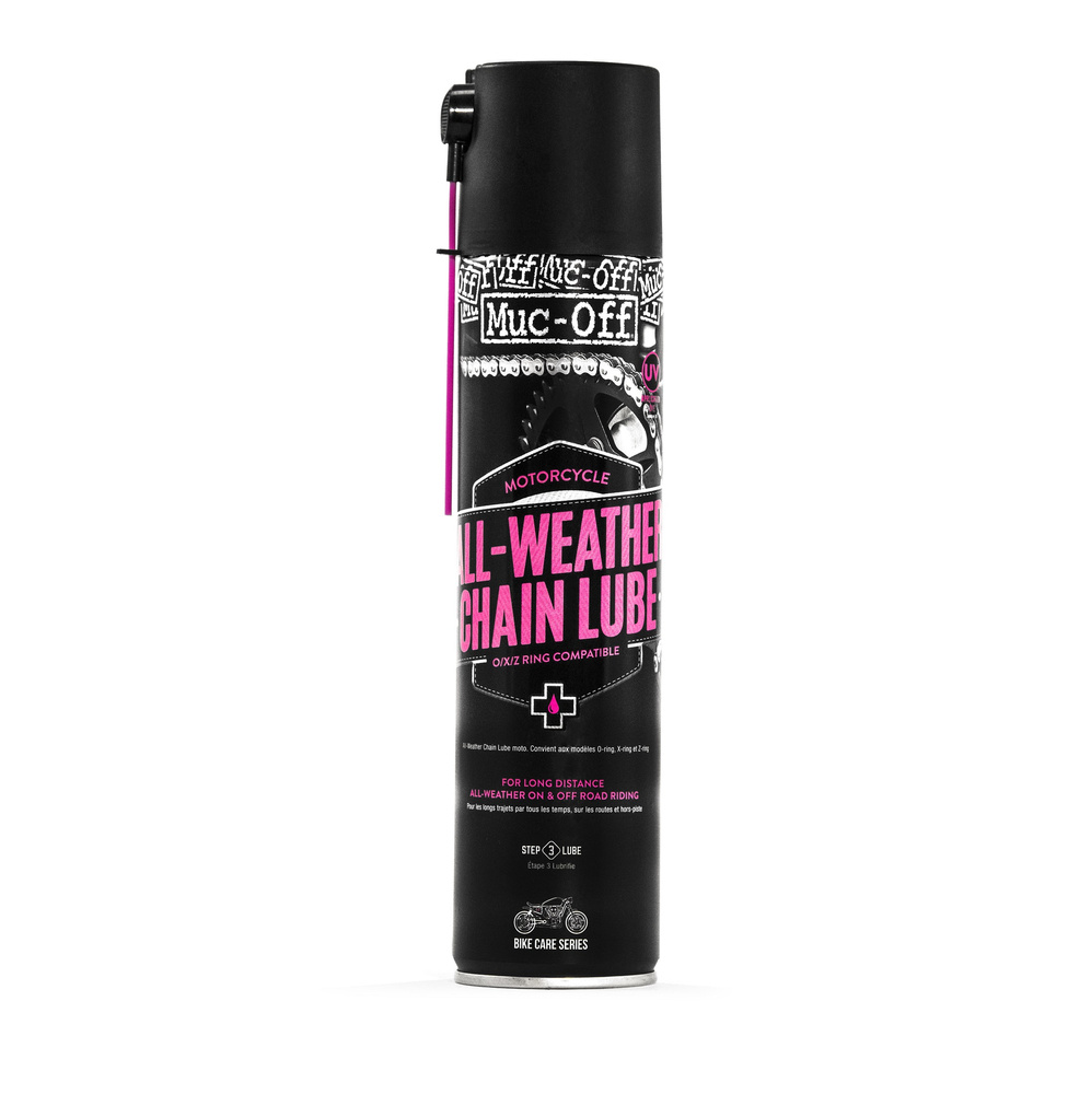 Muc-Off 637 – Smar do łańcucha na zmienne warunki pogodowe, baza ceramiczna – 400ml – All-Weather Chain Lube